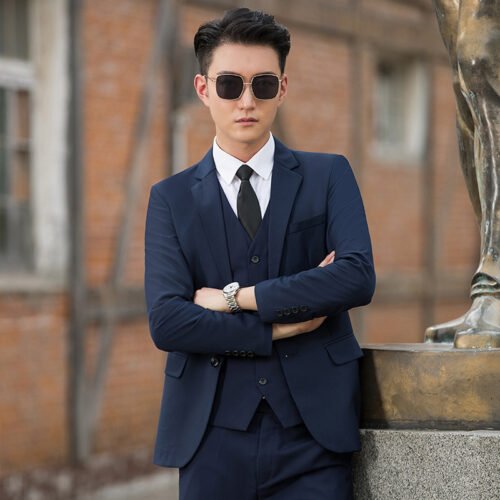 Korean-style Casual Blazer Suit Jacket Three-piece Set