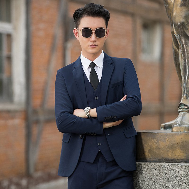 Korean-style Casual Blazer Suit Jacket Three-piece Set