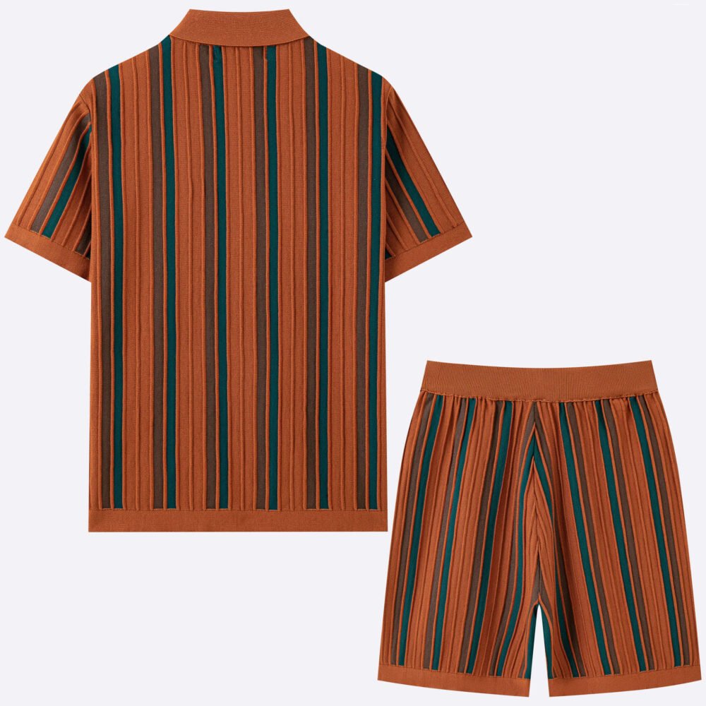 Men's Casual Short-Sleeve Knitted Two-Piece Set