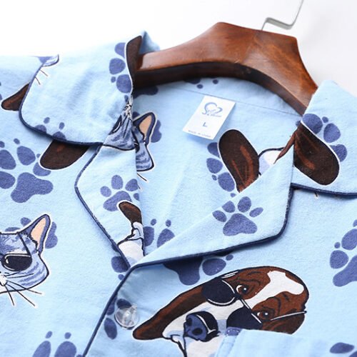 Men's Printed Long-sleeved Trousers Pajama Set