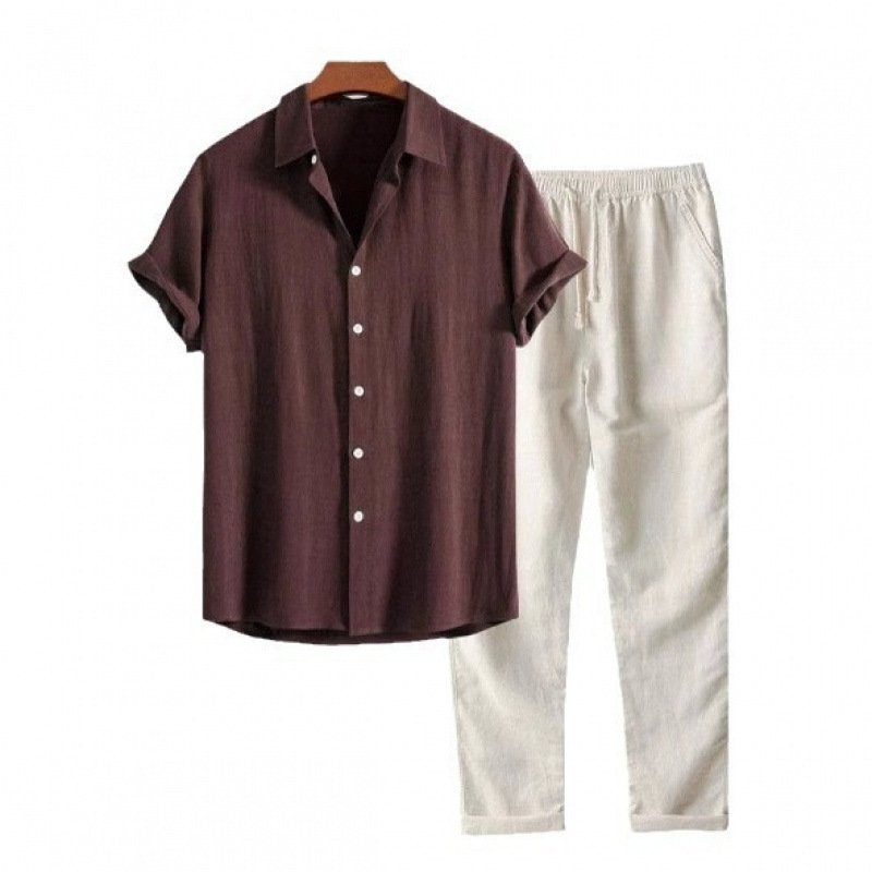 Mens Fashionable Printed Top And Pants Set