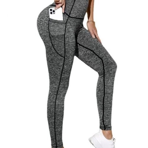 New High-waisted Sexy Slimming Solid-color Leggings For Running And Outdoor Sports