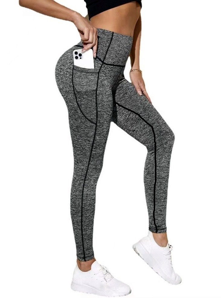 New High-waisted Sexy Slimming Solid-color Leggings For Running And Outdoor Sports