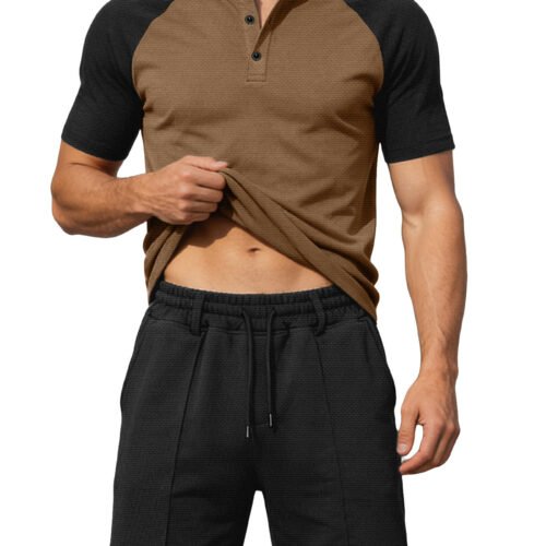 Mens Short-Sleeve T-Shirt And Shorts Two-Piece Set