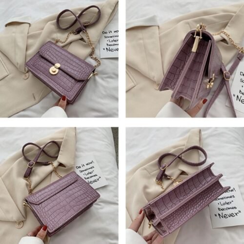 Stone Pattern PU Cross-body Bag with Shoulder Bag for Women
