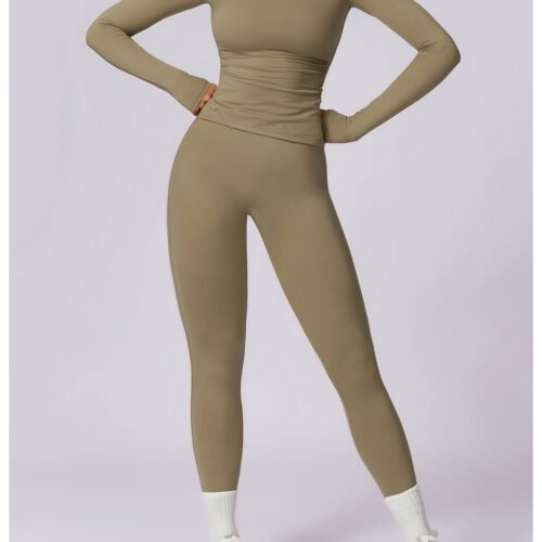 Sanding High Waist Hip Lift Yoga Slimming Belly Contracting Workout Running Pants