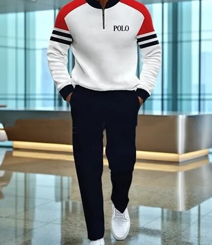 Mens 3D-printed Long-sleeve And Long-pants Two-piece Sports Set