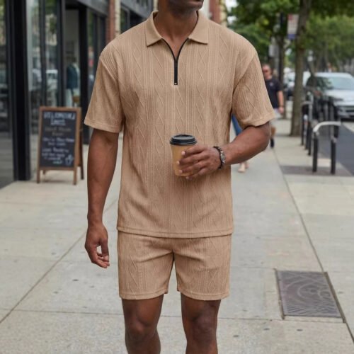 Men's Polo Shirt Casual Short-sleeved Shorts Sports Suit