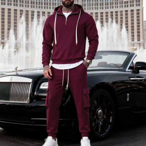 Mens Sports Hoodie And Sweatpants Set