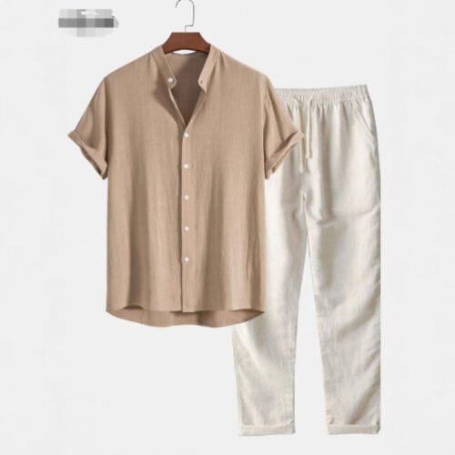 Mens Fashionable Printed Top And Pants Set