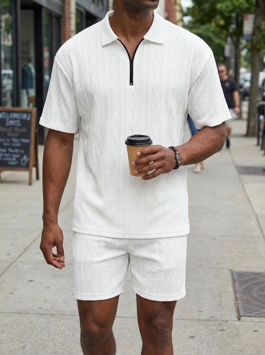 Men's Polo Shirt Casual Short-sleeved Shorts Sports Suit