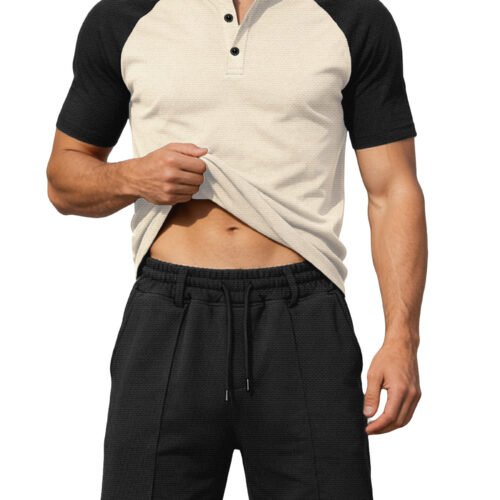 Mens Short-Sleeve T-Shirt And Shorts Two-Piece Set
