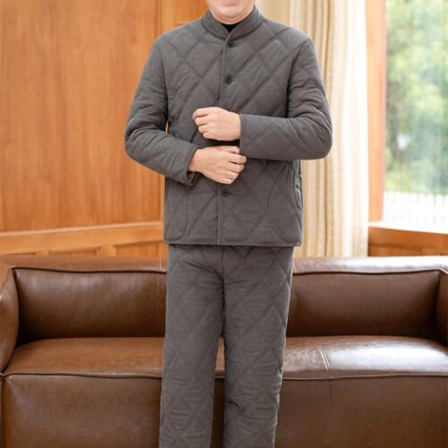 Winter Dads Cotton Padded Jacket And Pants Set