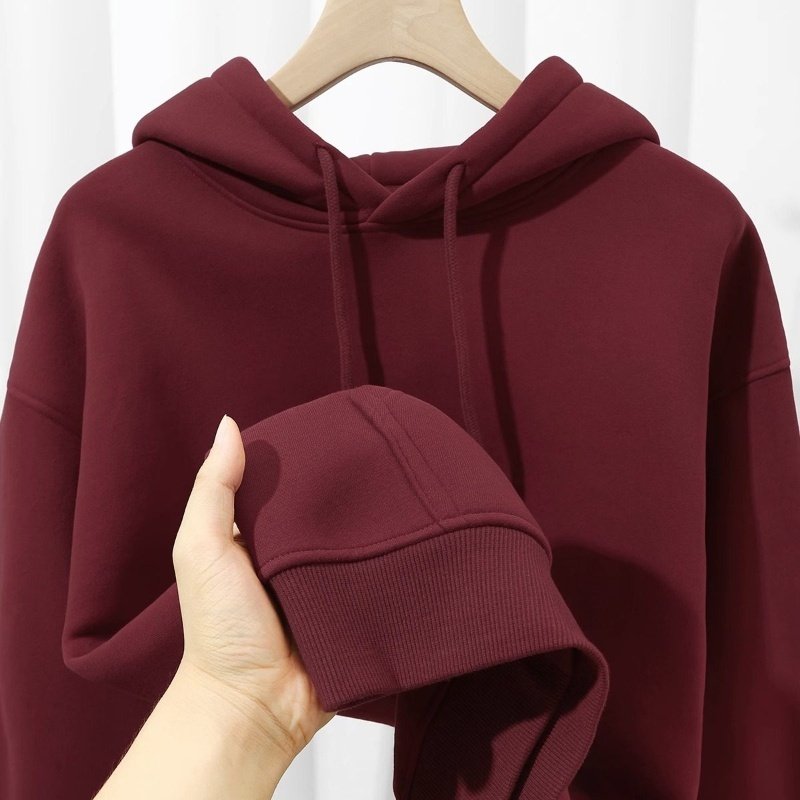 Womens Fleece-Lined Hoodie Heavyweight Solid-Color Drop-Shoulder Design With Extra Padding For Maximum Warmth