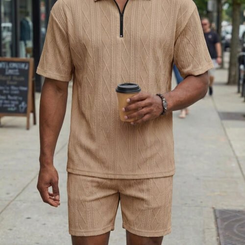 Men's Polo Shirt Casual Short-sleeved Shorts Sports Suit