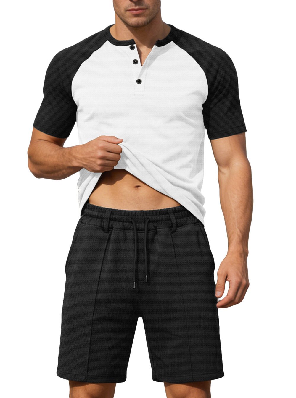 Mens Short-Sleeve T-Shirt And Shorts Two-Piece Set