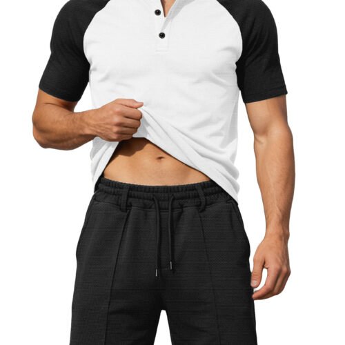 Mens Short-Sleeve T-Shirt And Shorts Two-Piece Set