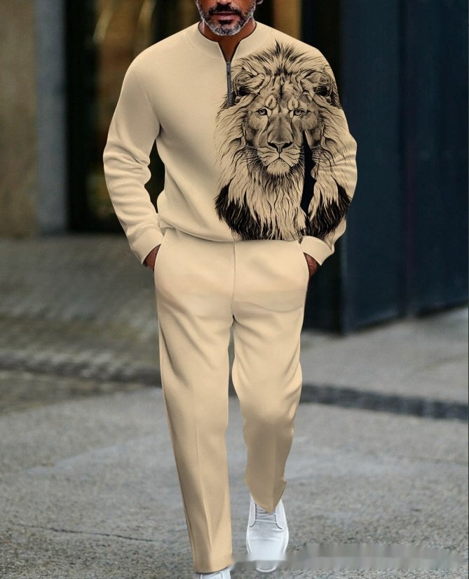 Casual Fashion Men's Long-Sleeve Pants Set