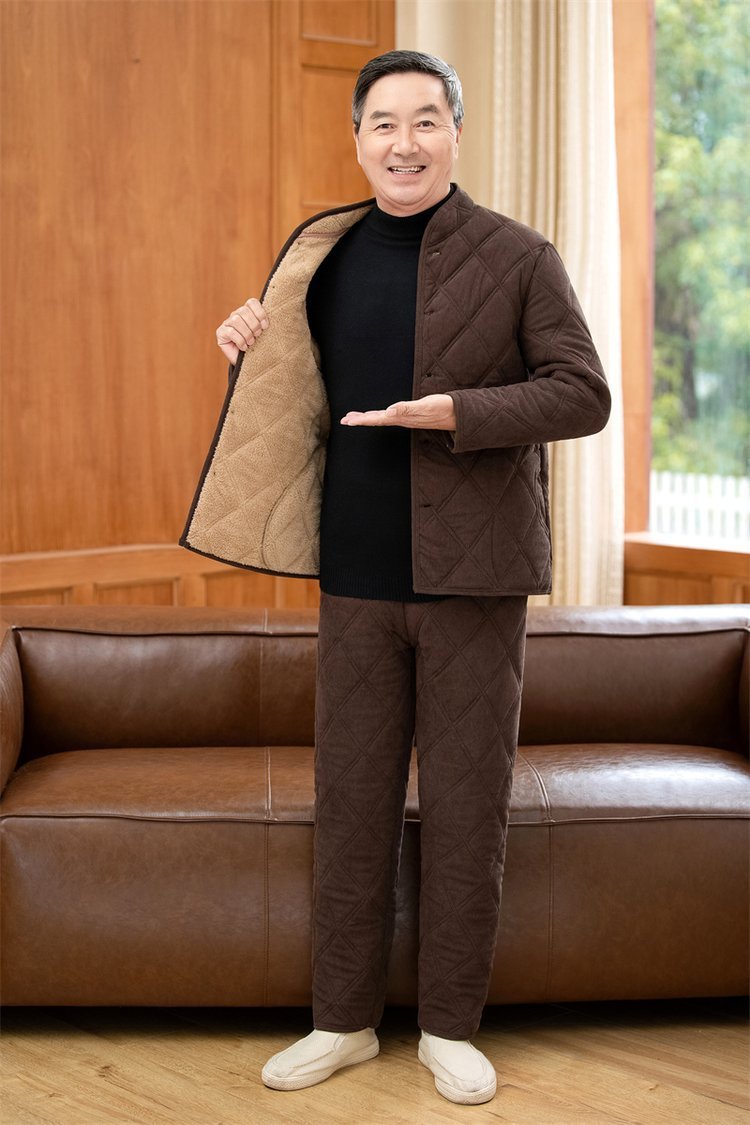 Winter Dads Cotton Padded Jacket And Pants Set