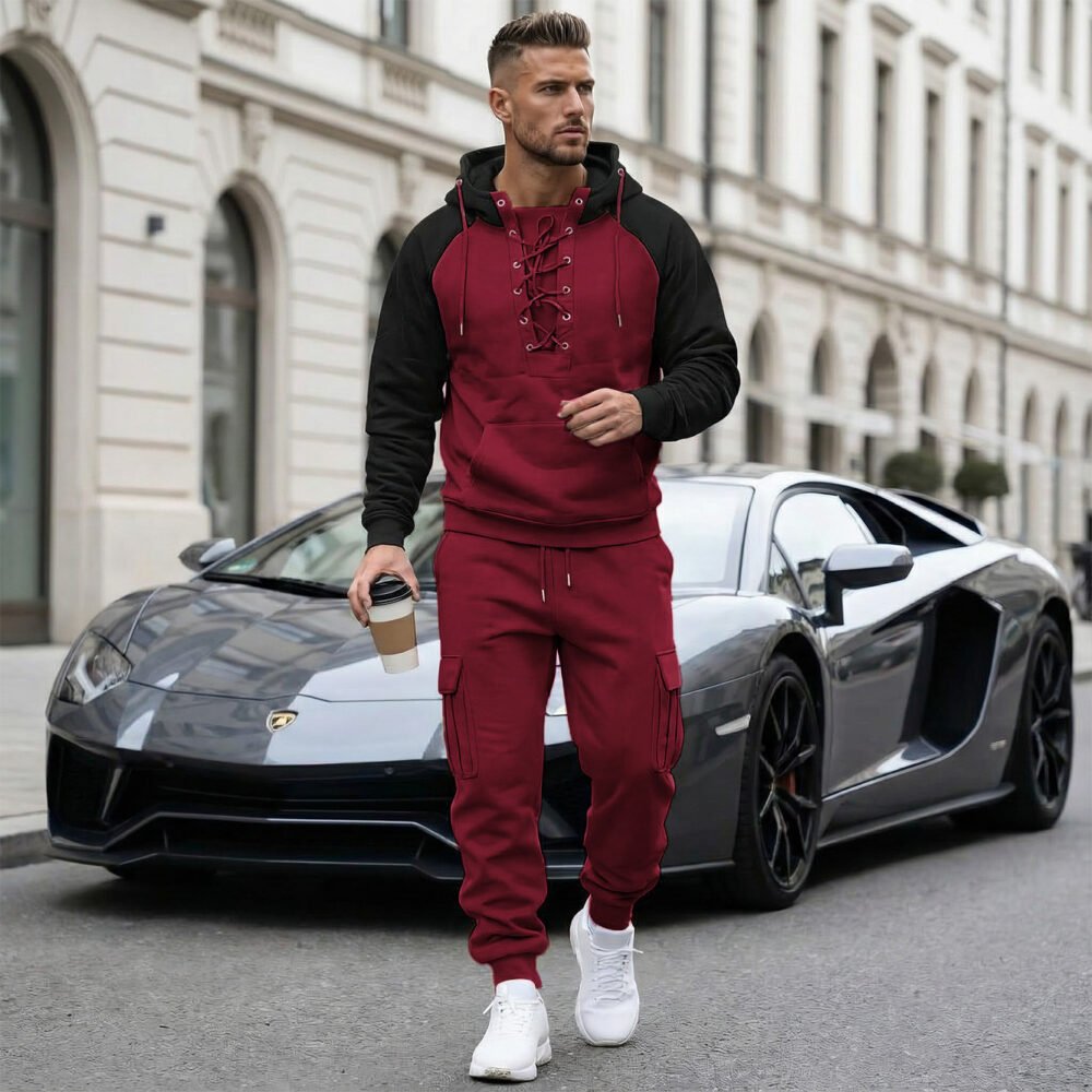 Fleece-lined Cargo Pants With Raglan Sleeves And Multiple Pockets