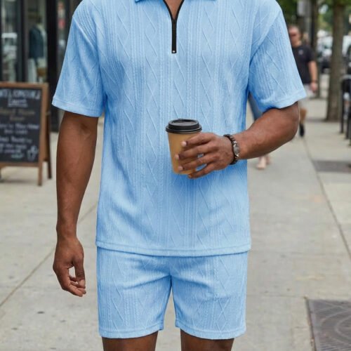 Men's Polo Shirt Casual Short-sleeved Shorts Sports Suit