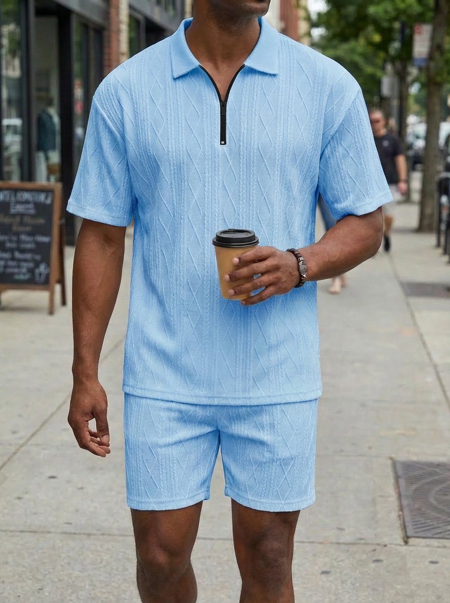 Men's Polo Shirt Casual Short-sleeved Shorts Sports Suit