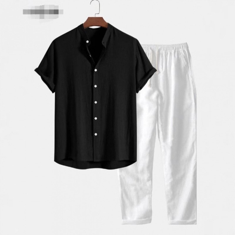 Mens Fashionable Printed Top And Pants Set