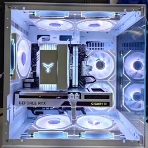Computer Case Desktop Glass Transparent Water-cooled White