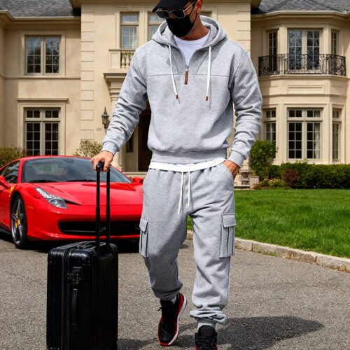 Mens Sports Hoodie And Sweatpants Set
