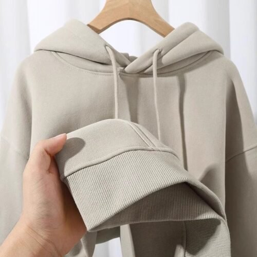 Womens Fleece-Lined Hoodie Heavyweight Solid-Color Drop-Shoulder Design With Extra Padding For Maximum Warmth