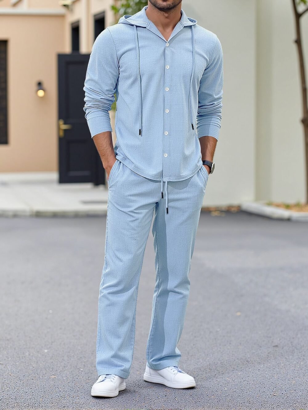 Mens Relaxed Fit Long Sleeve Suit With A Minimalist Design