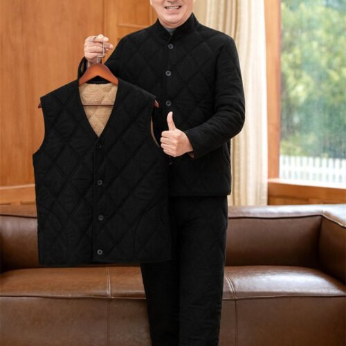 Winter Dads Cotton Padded Jacket And Pants Set
