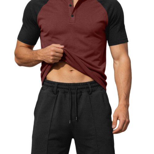 Mens Short-Sleeve T-Shirt And Shorts Two-Piece Set