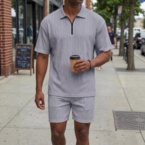 Men's Polo Shirt Casual Short-sleeved Shorts Sports Suit