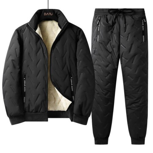 Mens Winter Cotton-padded Coat With Fleece Lining For Dads