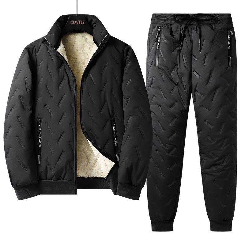 Mens Winter Cotton-padded Coat With Fleece Lining For Dads