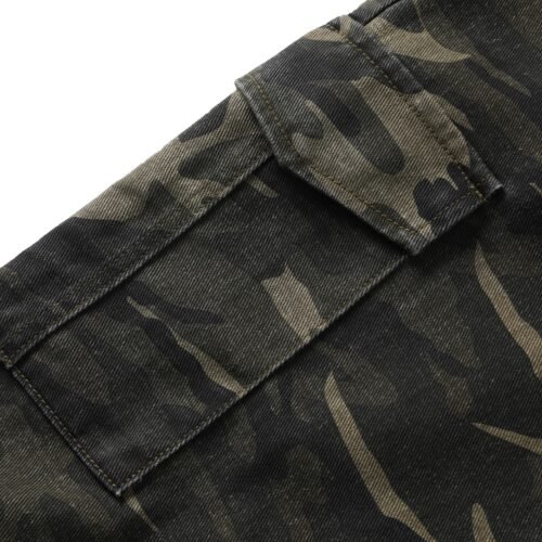 Workwear Camo Casual Pants Mens Straight-Leg Wide-Leg Trousers