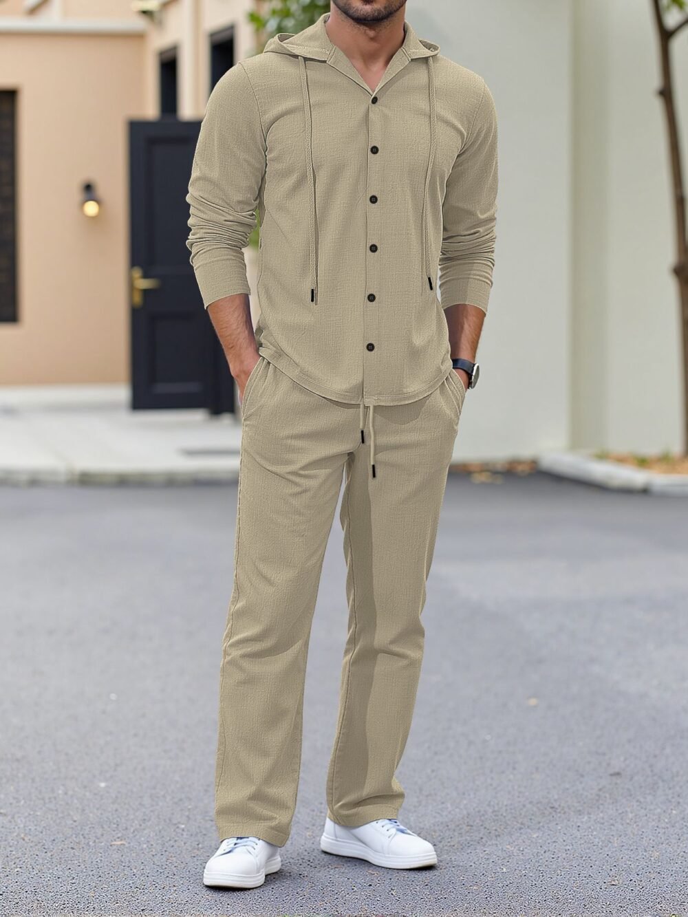 Mens Relaxed Fit Long Sleeve Suit With A Minimalist Design