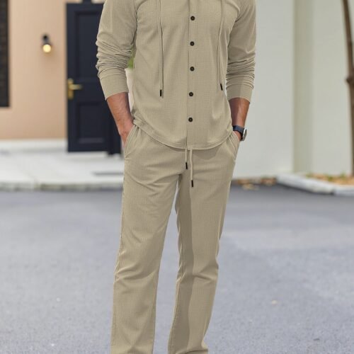 Mens Relaxed Fit Long Sleeve Suit With A Minimalist Design