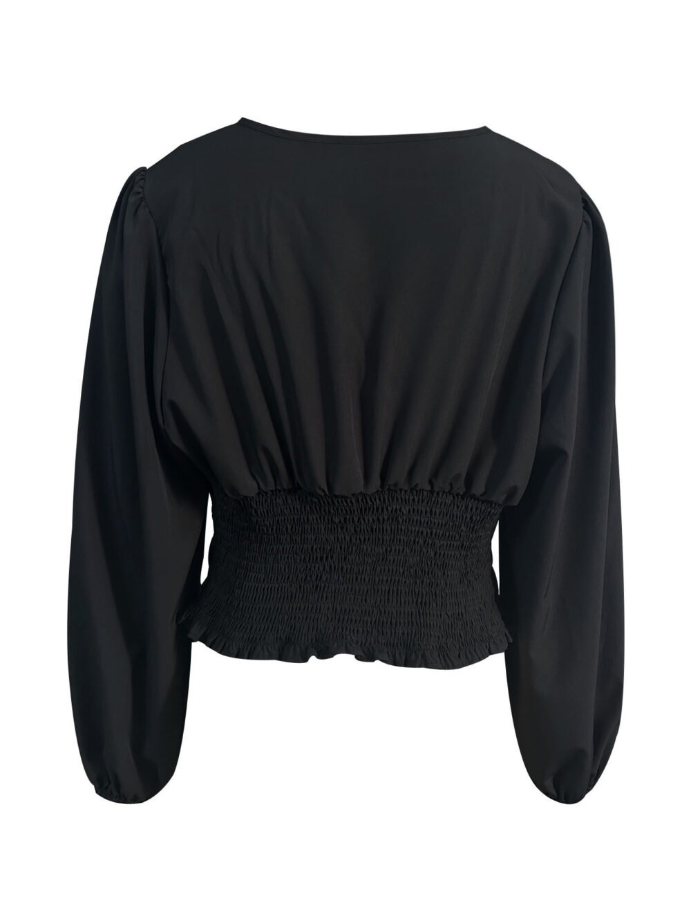 Spring New Arrival Solid-Color Sexy V-Neck Waist-Cinching Top
