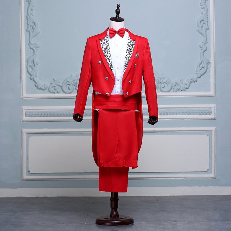 Mens Formal Tuxedo Suit Performance Outfit