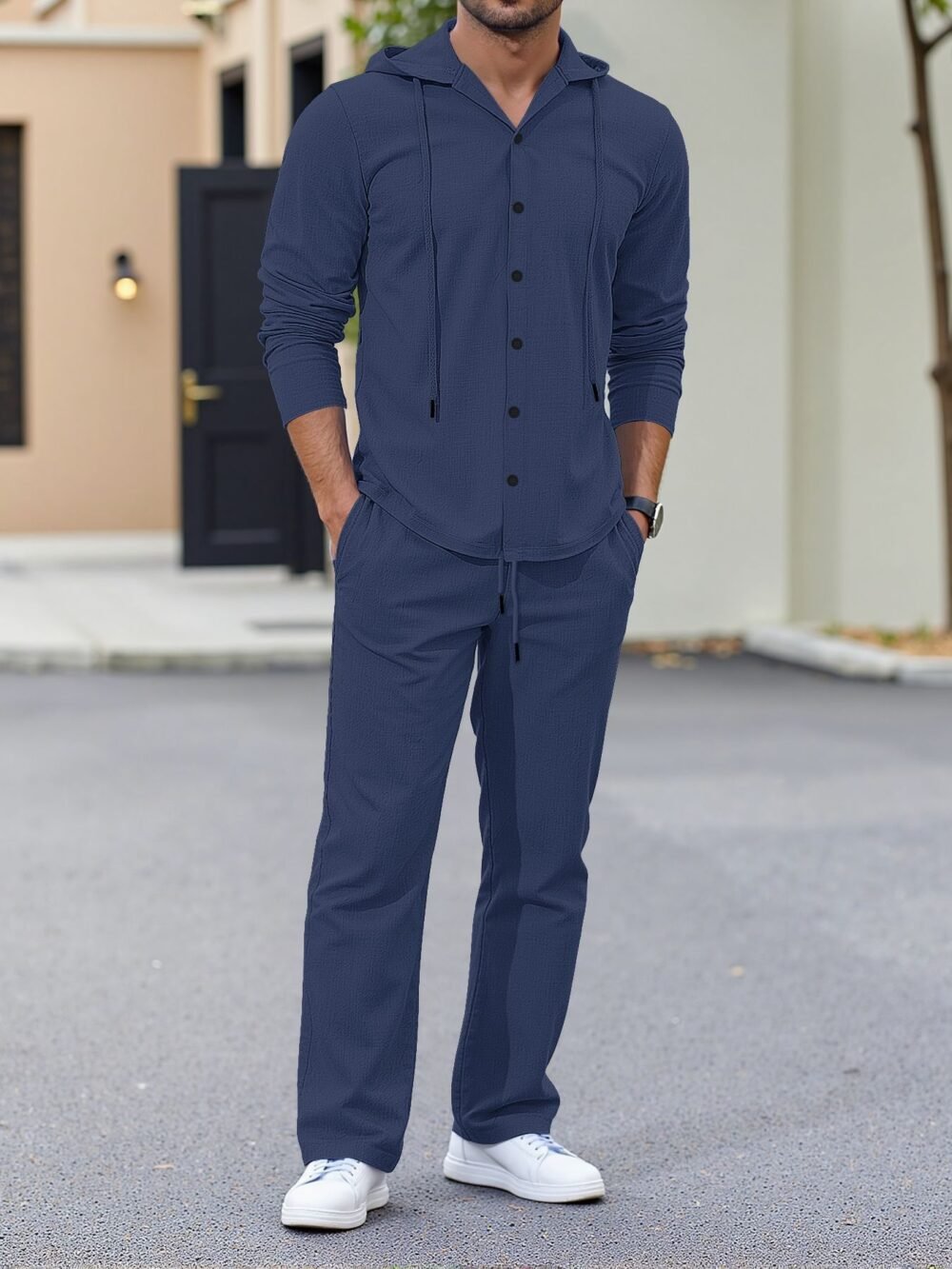 Mens Relaxed Fit Long Sleeve Suit With A Minimalist Design