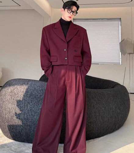 Two Piece Retro Thick Short Casual Suit Set For Niche Designers