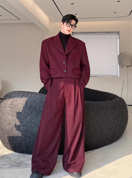Two Piece Retro Thick Short Casual Suit Set For Niche Designers