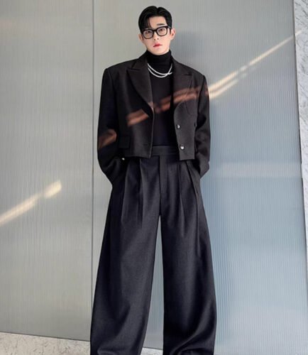 Two Piece Retro Thick Short Casual Suit Set For Niche Designers