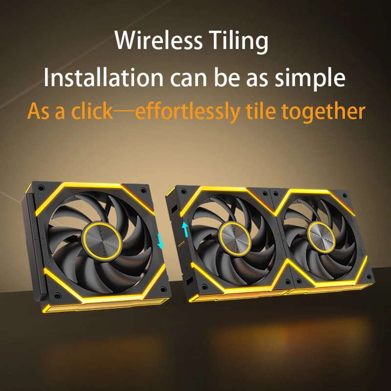 Ruix J2 Wire-Splicing PC Case Cooling Fan Mirror ARGB PWM Quiet Cycle Light Effect Fan 800-2000RPM  360mm120mm Water Cooler Fan