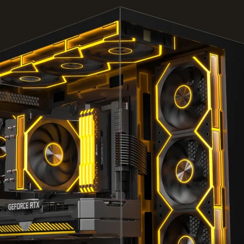 Ruix J2 Wire-Splicing PC Case Cooling Fan Mirror ARGB PWM Quiet Cycle Light Effect Fan 800-2000RPM  360mm120mm Water Cooler Fan