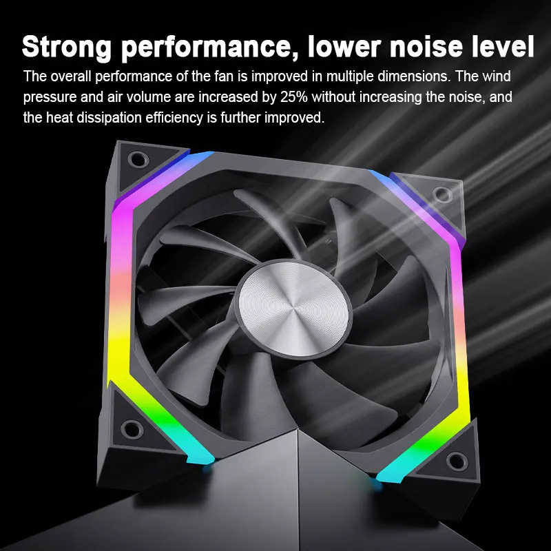 UPSIREN ZF-120 Computer Case Fan 12cm ARGB 4Pin PWM Quiet Cooling Fan 12V Large Air Volume 45CFM/600-1500RPM Use 26 lamp beads