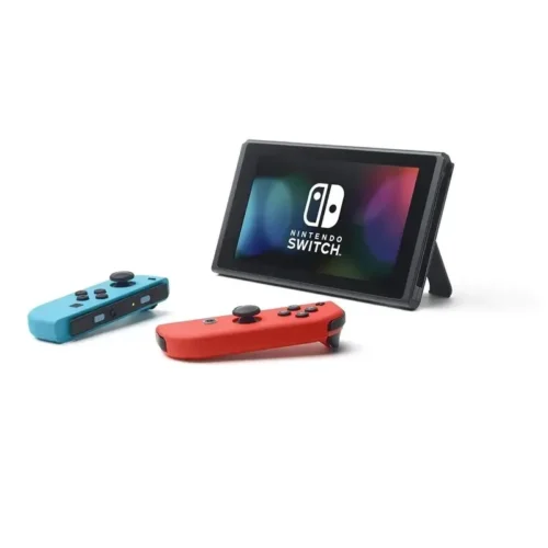 Nintendo Switch 7" OLED 64GB Gaming Console, Neon Red & Blue Joy-Con –Hong Kong Version (HK Charger+US Plug Adapter)