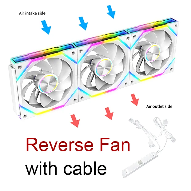 Ruix J2 Wire-Splicing PC Case Cooling Fan Mirror ARGB PWM Quiet Cycle Light Effect Fan 800-2000RPM  360mm120mm Water Cooler Fan